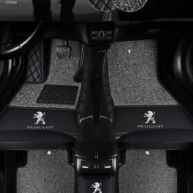 TAPIS 9D LUXURY-peugeot (noir/noir)+mokitte gris