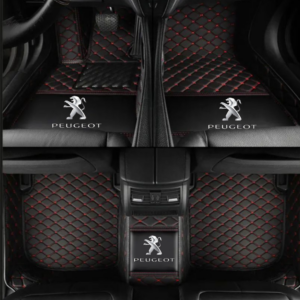 TAPIS 8D plus LUXURY-peugeot (noir/rouge)