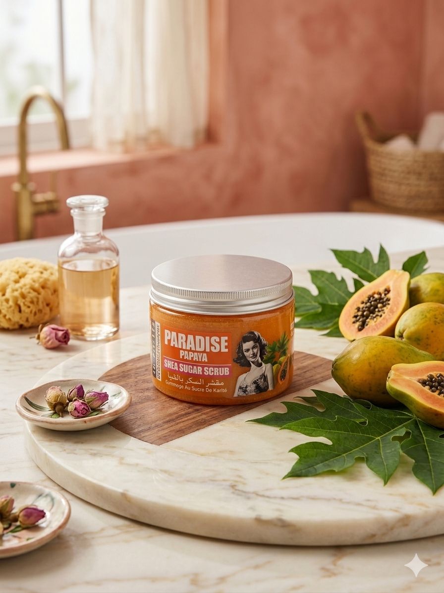 Cornells shea sugar scrub كورنيلز مقشر سكر زبدة الشيا بالبابايا _0