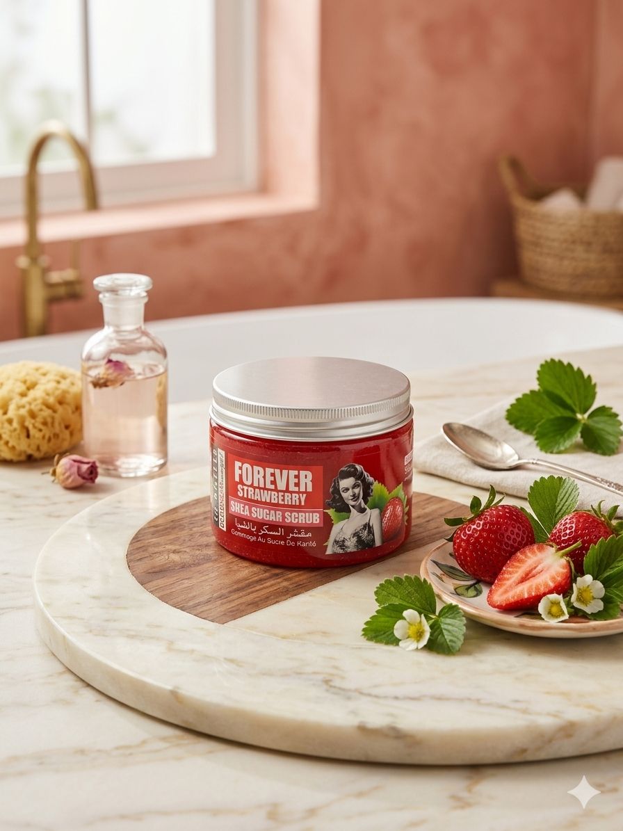 Cornells shea sugar scrub كورنيلز مقشر سكر زبدة الشيا بالفراولة 