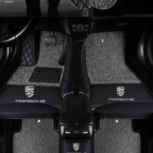 TAPIS 9D LUXURY-porshe (noir/noir)+mokitte gris_0