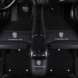 TAPIS 9D LUXURY-porshe (noir/noir)+mokitte noir