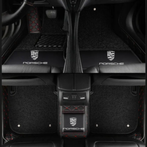TAPIS 9D LUXURY-porshe (noir/rouge)+mokitte noir