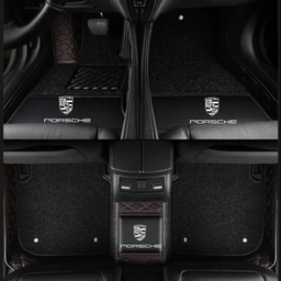 TAPIS 9D LUXURY-porshe (noir/rouge)+mokitte noir 
