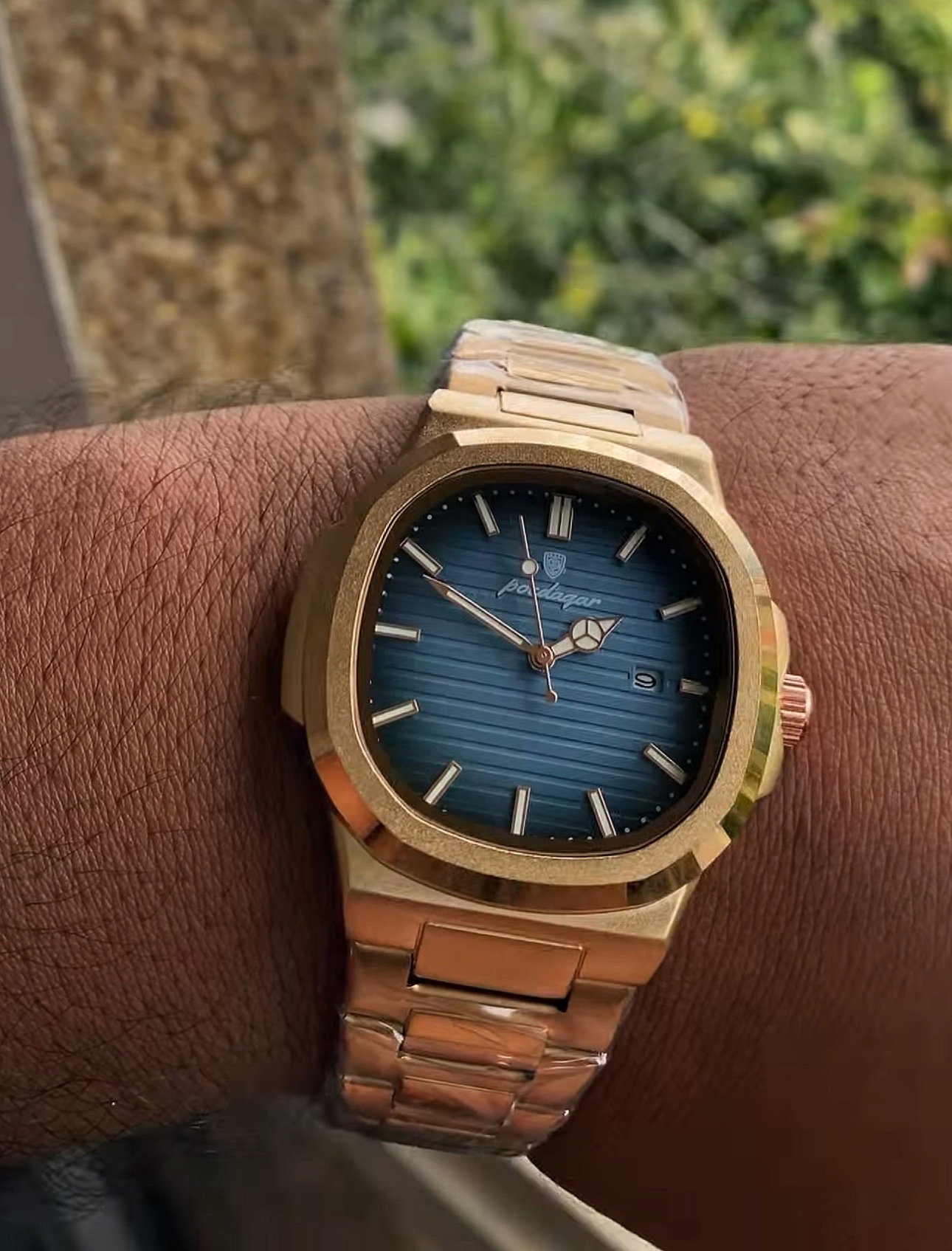 Poedagar Nautilus Rose Gold Blue_1