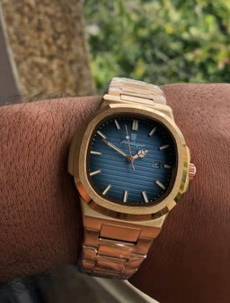 Poedagar Nautilus Rose Gold Blue
