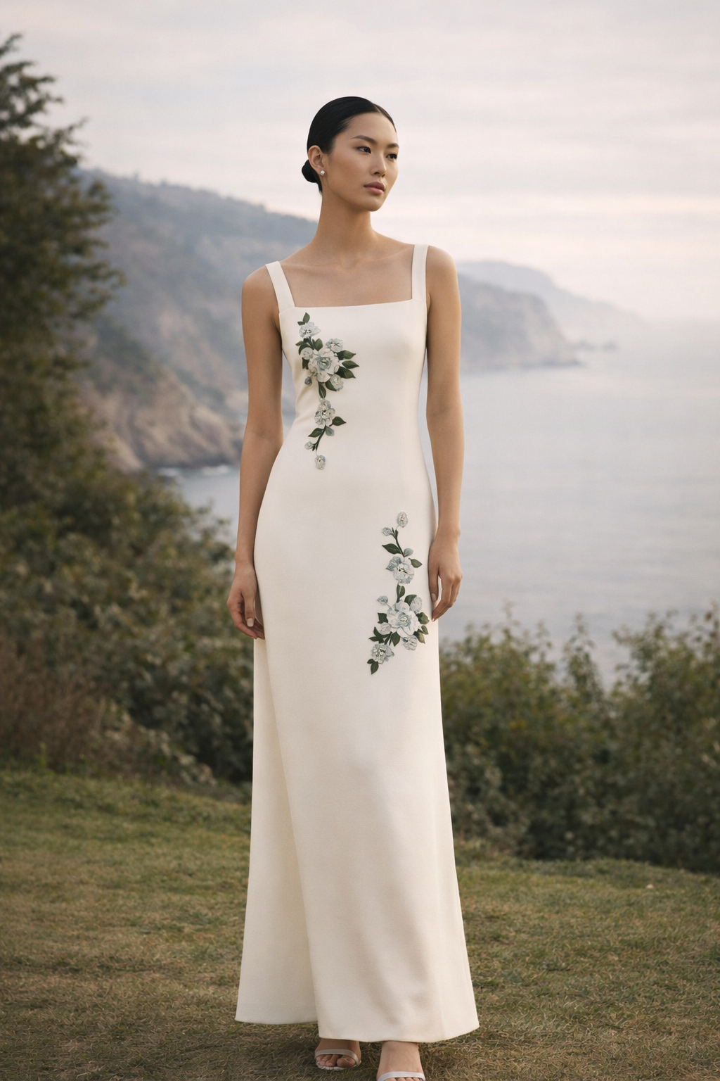Japonica Camellias on Ivory