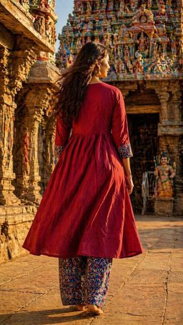 Cotton Cordset Kurtis with Kalamkari Pant