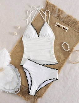 White w/Black Two Piece