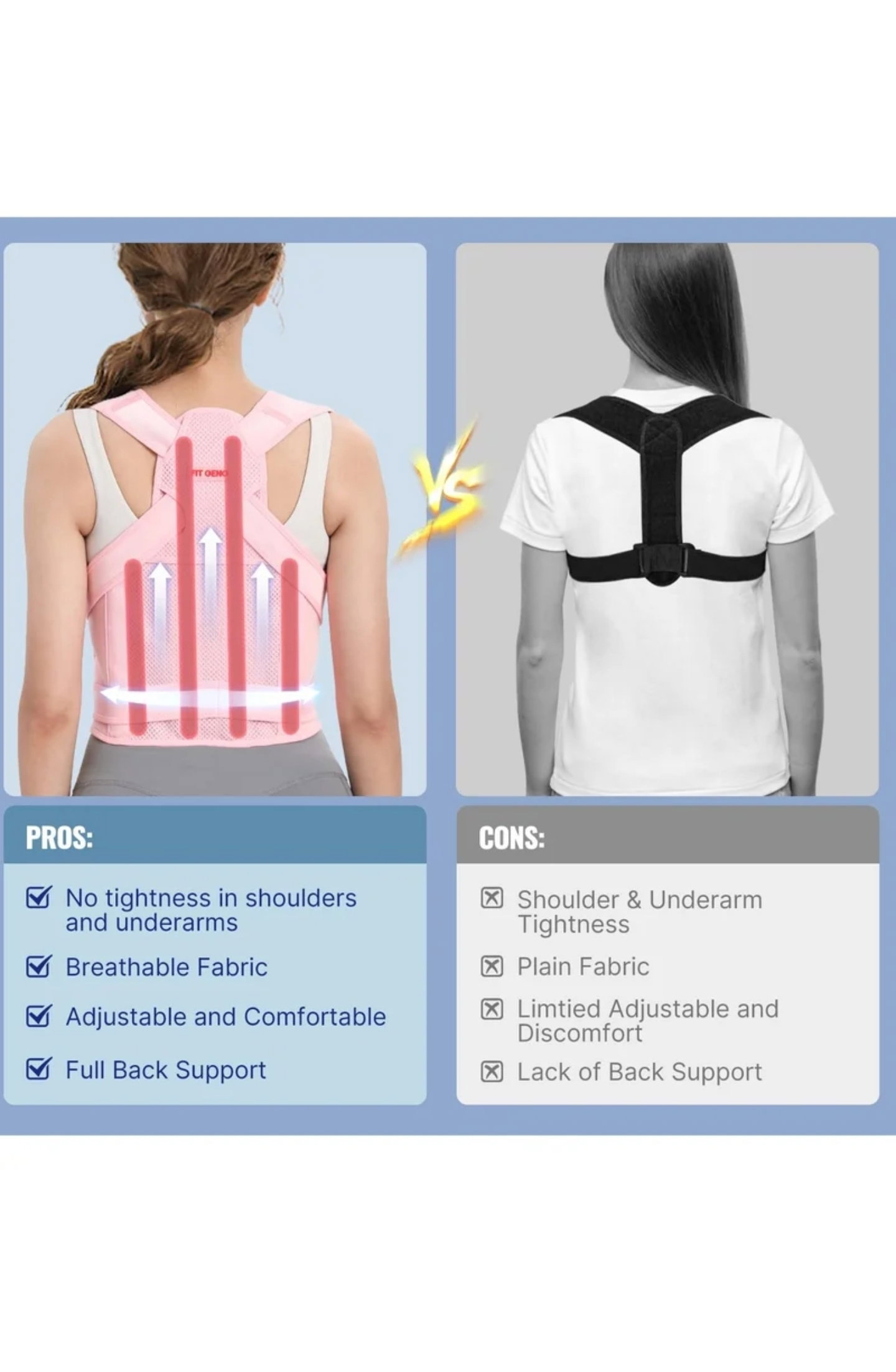 GUDOO Back Brace and Posture Corrector for Women and Men _1