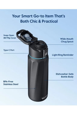 WATERH BOOST Smart Bottle with Reminder to Drink & Tracker Bottle