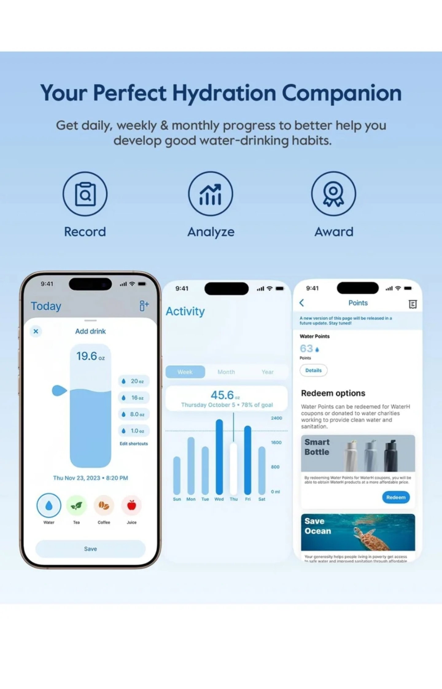 WATERH BOOST Smart Bottle with Reminder to Drink & Tracker Bottle._3