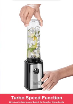 BLACK + DECKER Sports Blender/Smoothie Maker, 6-Piece Set with 500ml & 300ml BPA-Free Sports Bottles