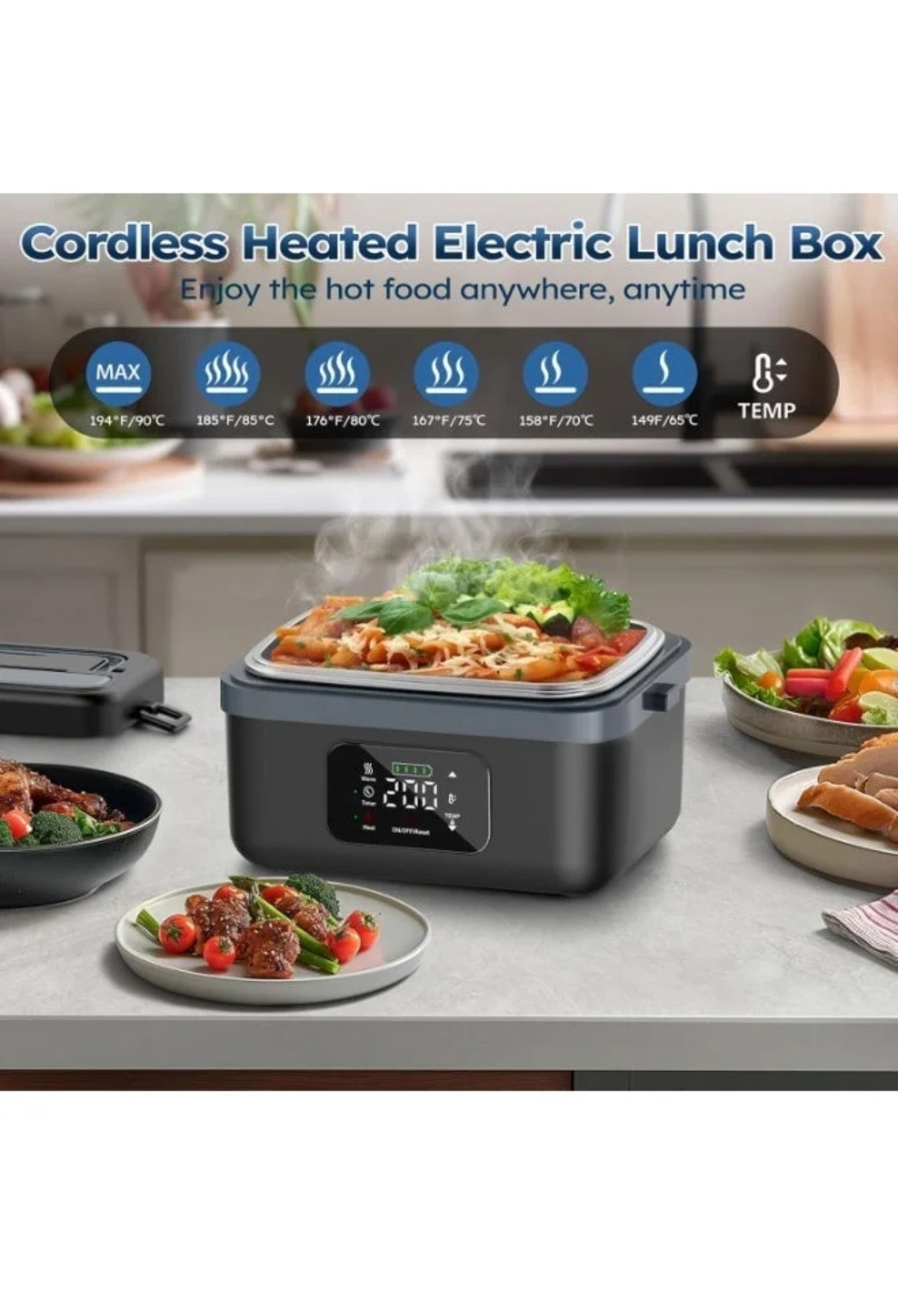 Cordless Electric Lunch Box for Office, Travel and Car Use_2