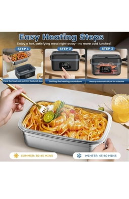 Cordless Electric Lunch Box for Office, Travel and Car Use