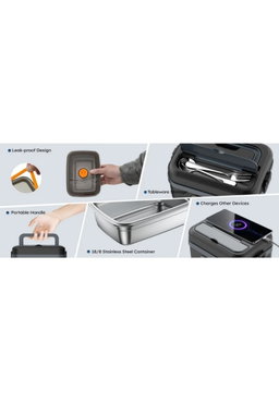 Cordless Electric Lunch Box for Office, Travel and Car Use