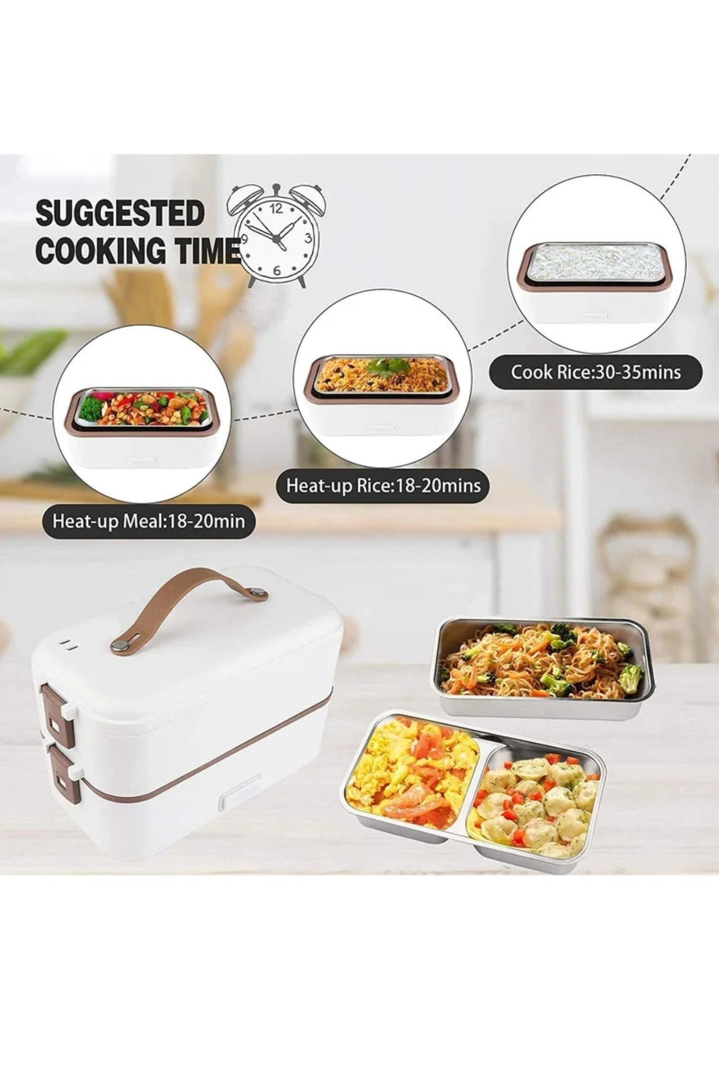 Lunch Box 800MI 2 Tier Portable Electric Food Warmer _2