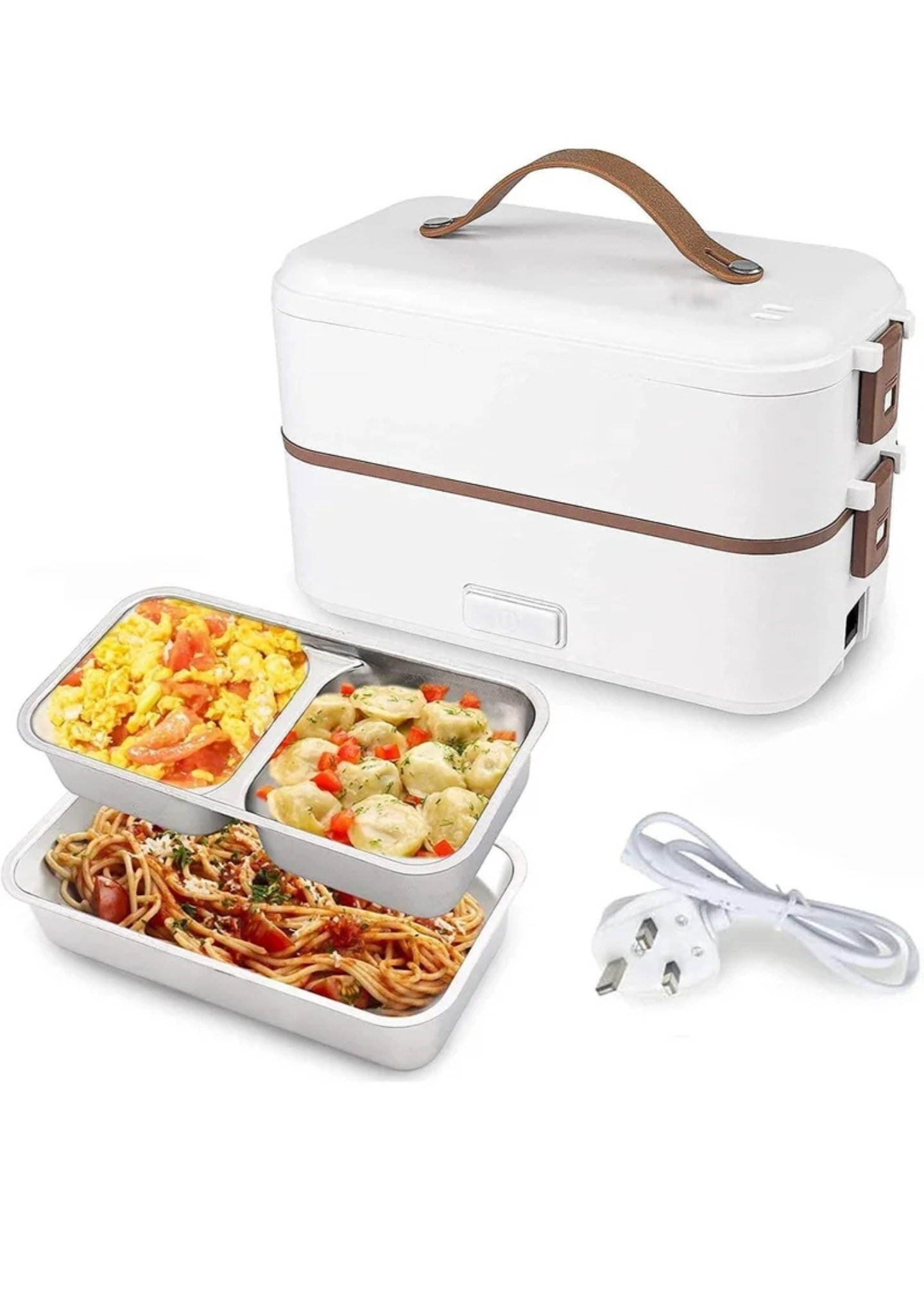 Lunch Box 800MI 2 Tier Portable Electric Food Warmer _0
