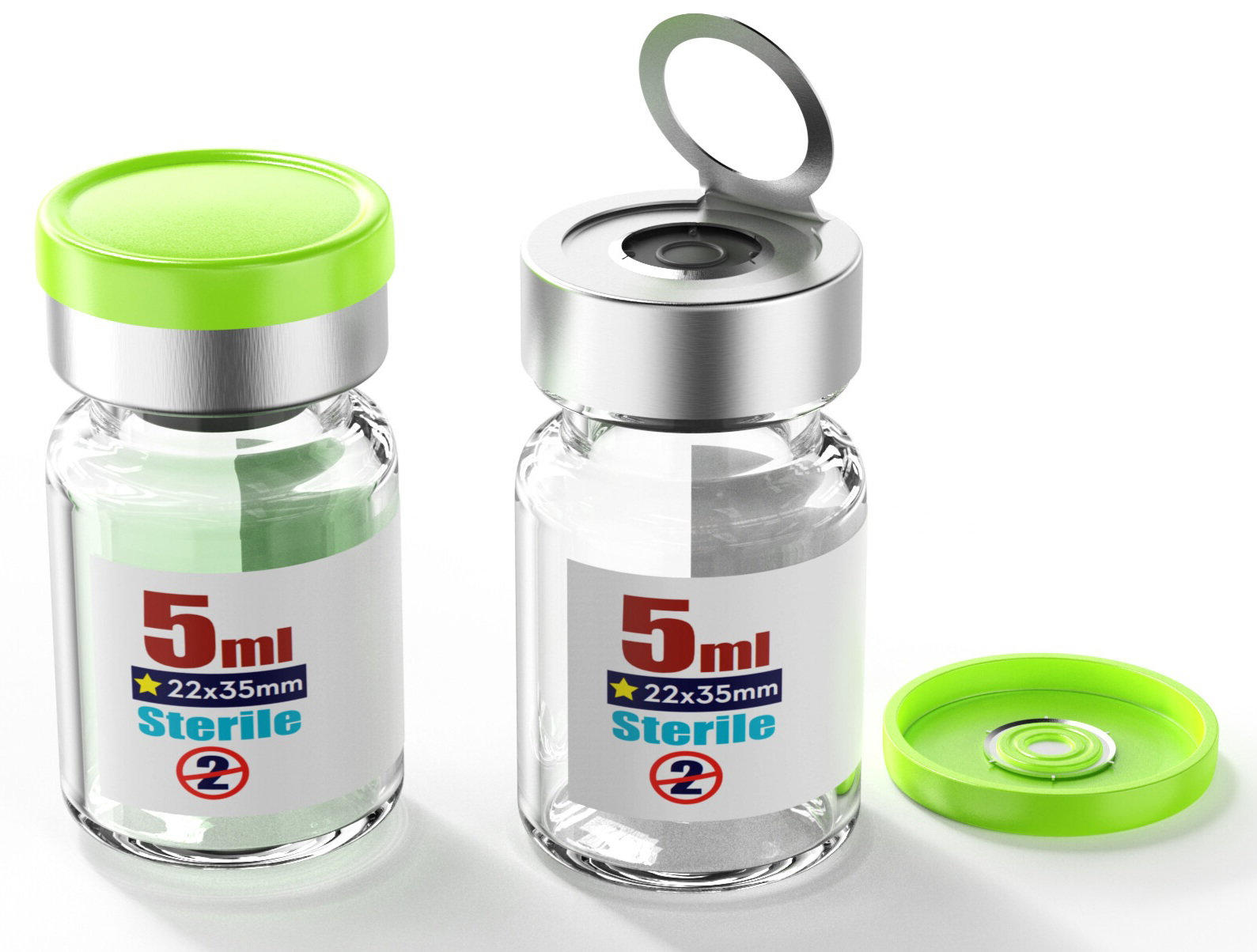 EMPTY STERILE VIALS WITH CAPS (5ML)🧬_0