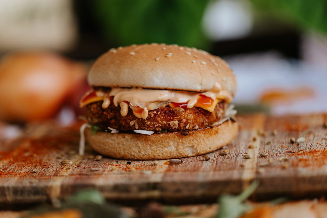 Paneer Veggie Burger with Wedges