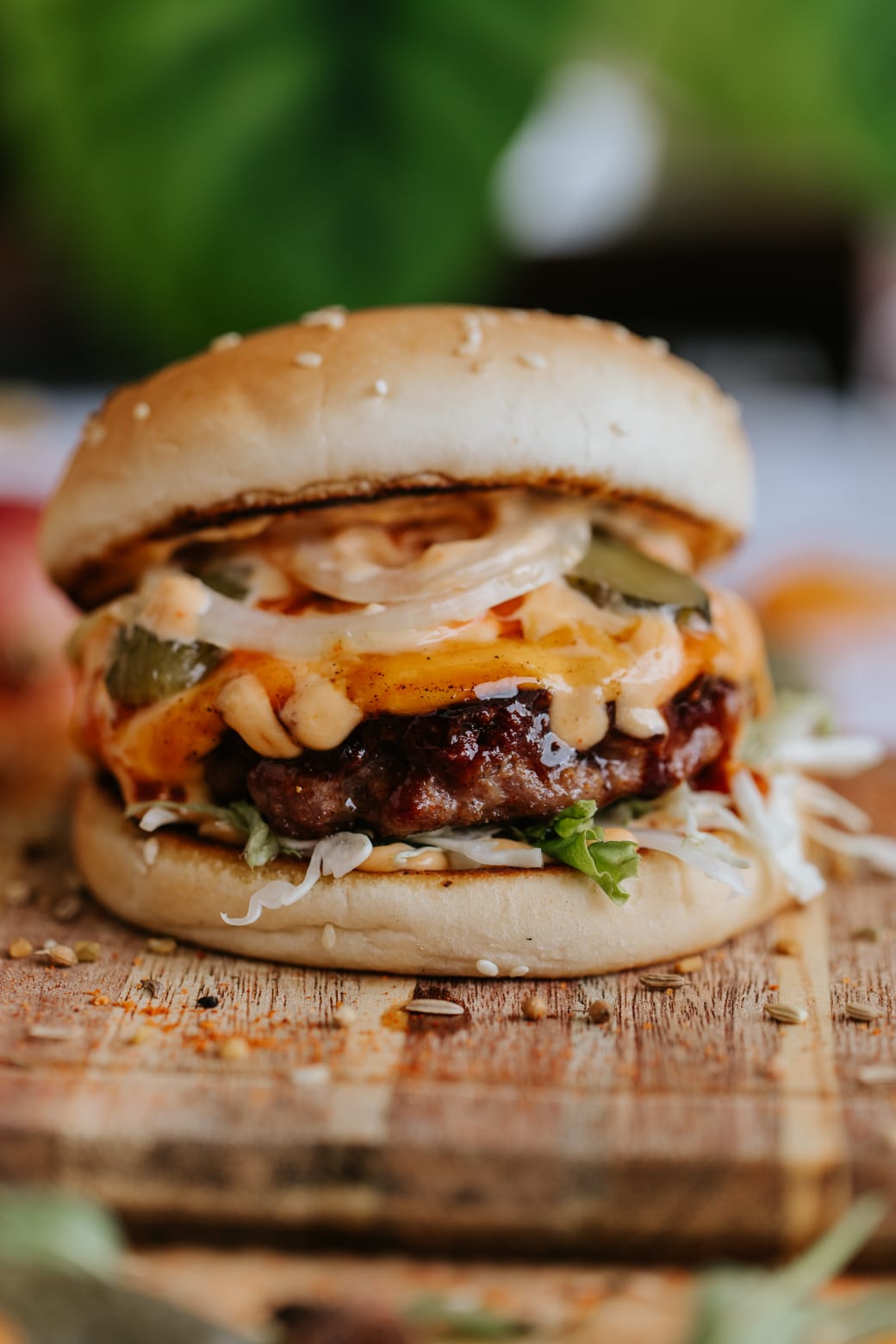 Stoner Smash Lamb Cheeseburger with Wedges