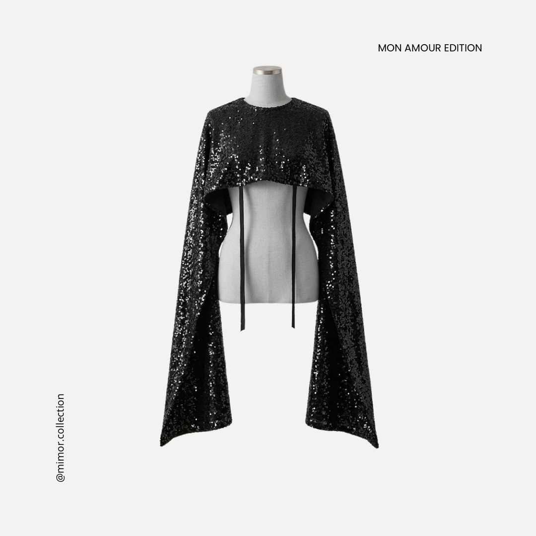 Capa Ete Petite, Negro Lentejuelas