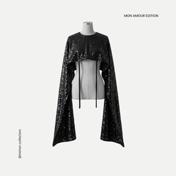Capa Ete Petite, Negro Lentejuelas