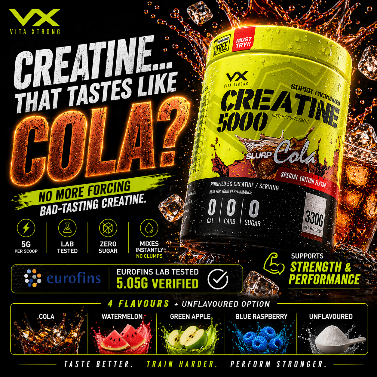 VITAXTRONG™ Creatine Monohydrate (330g) | Super Micronized Powder • Muscle Strength & Recovery • Halal [VX]_3