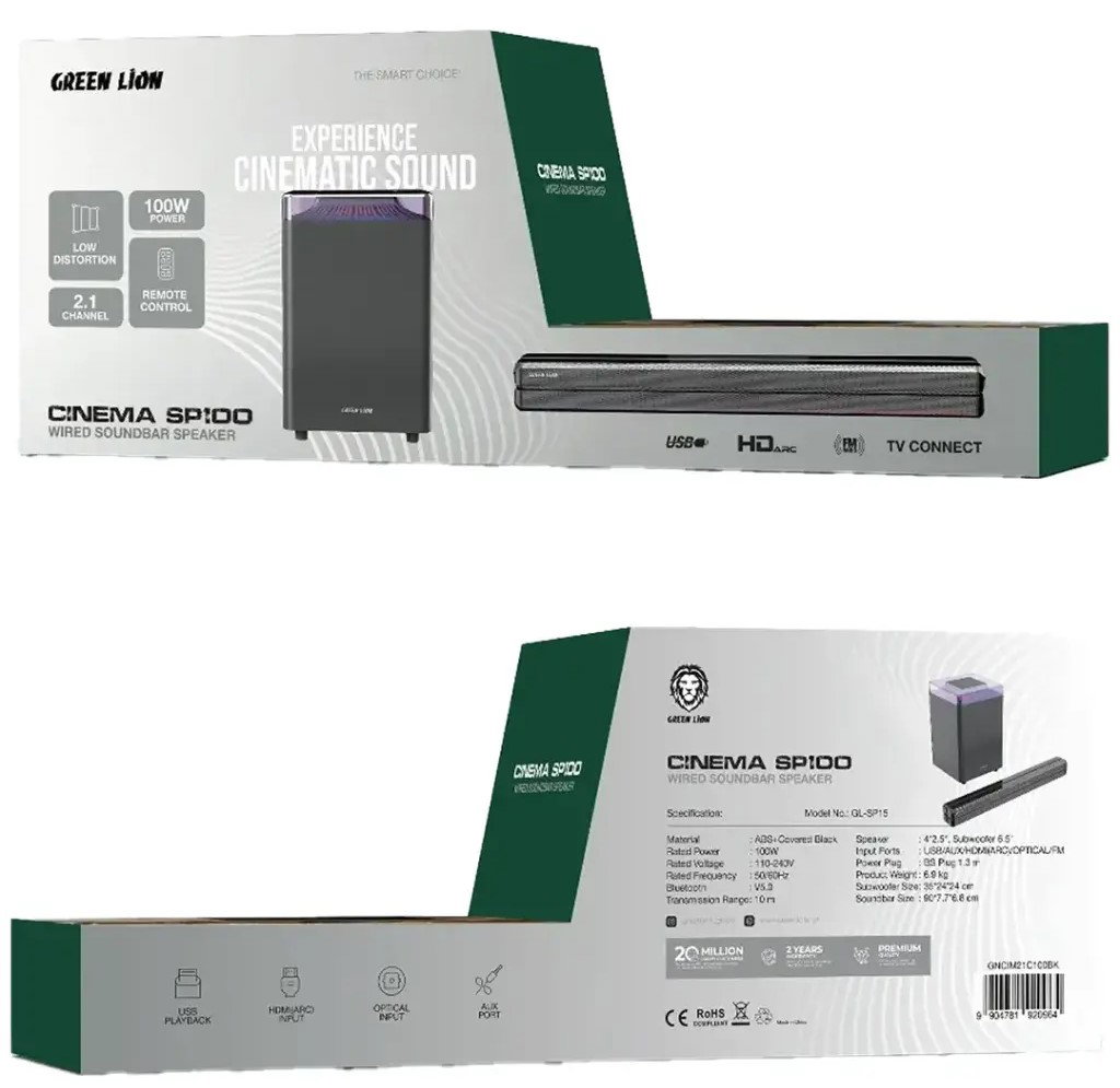  Green Lion Cinema SP100 Wired Soundbar Speaker _1