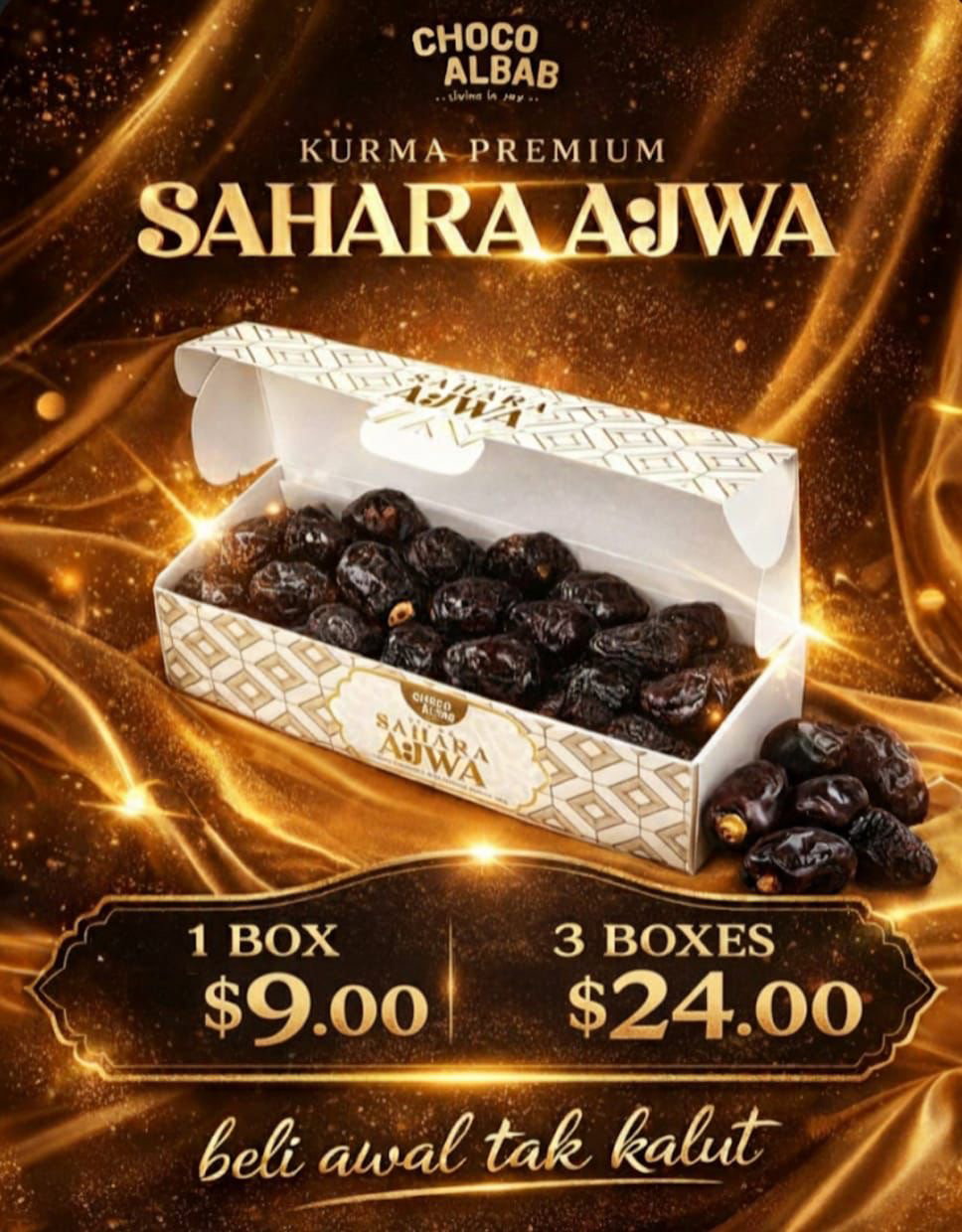 Choco Albab Kurma Sahara Ajwa_0