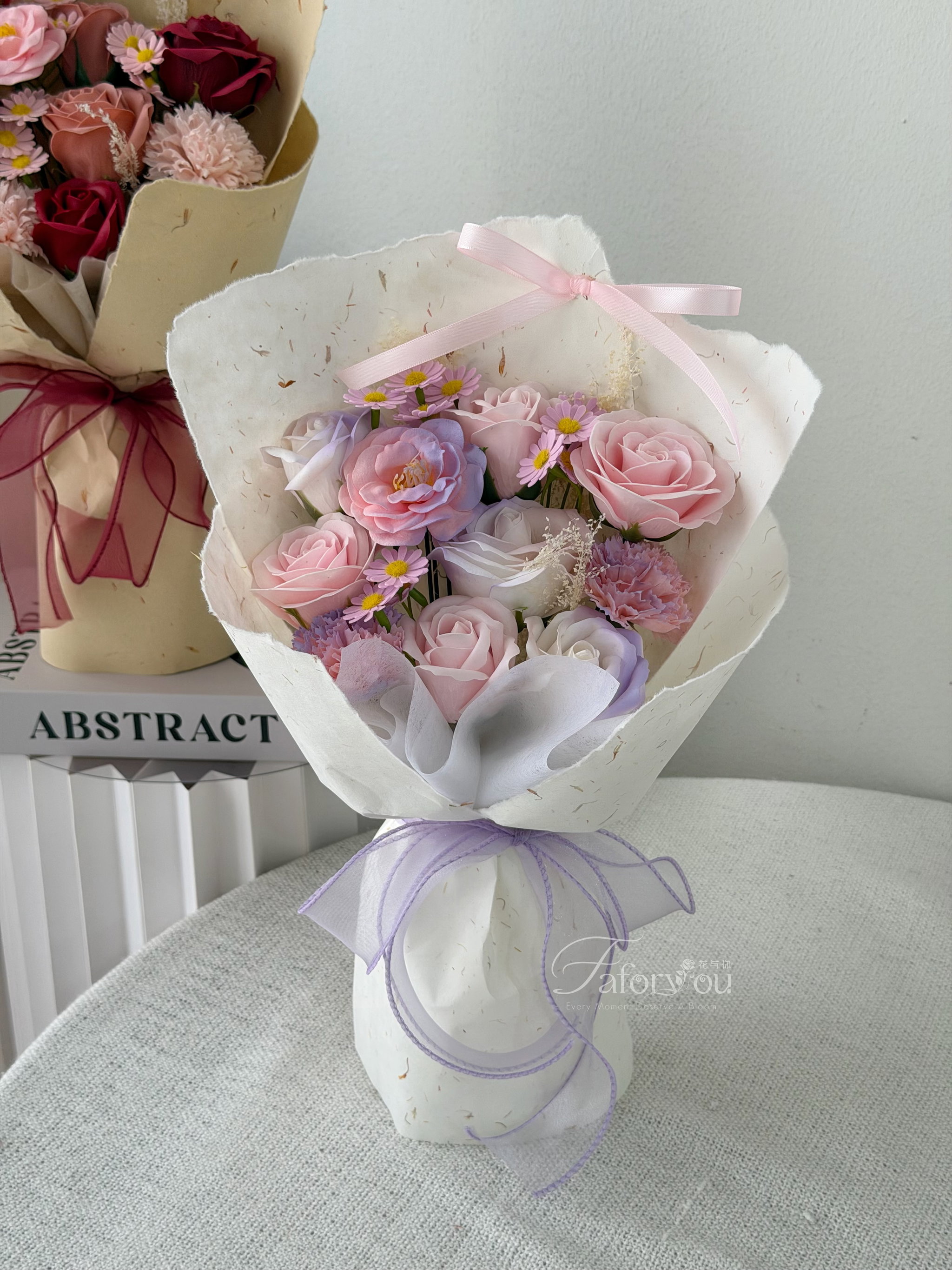 Mermaid Pink Dong Ba Soap Flower Mixed Bouquet _0