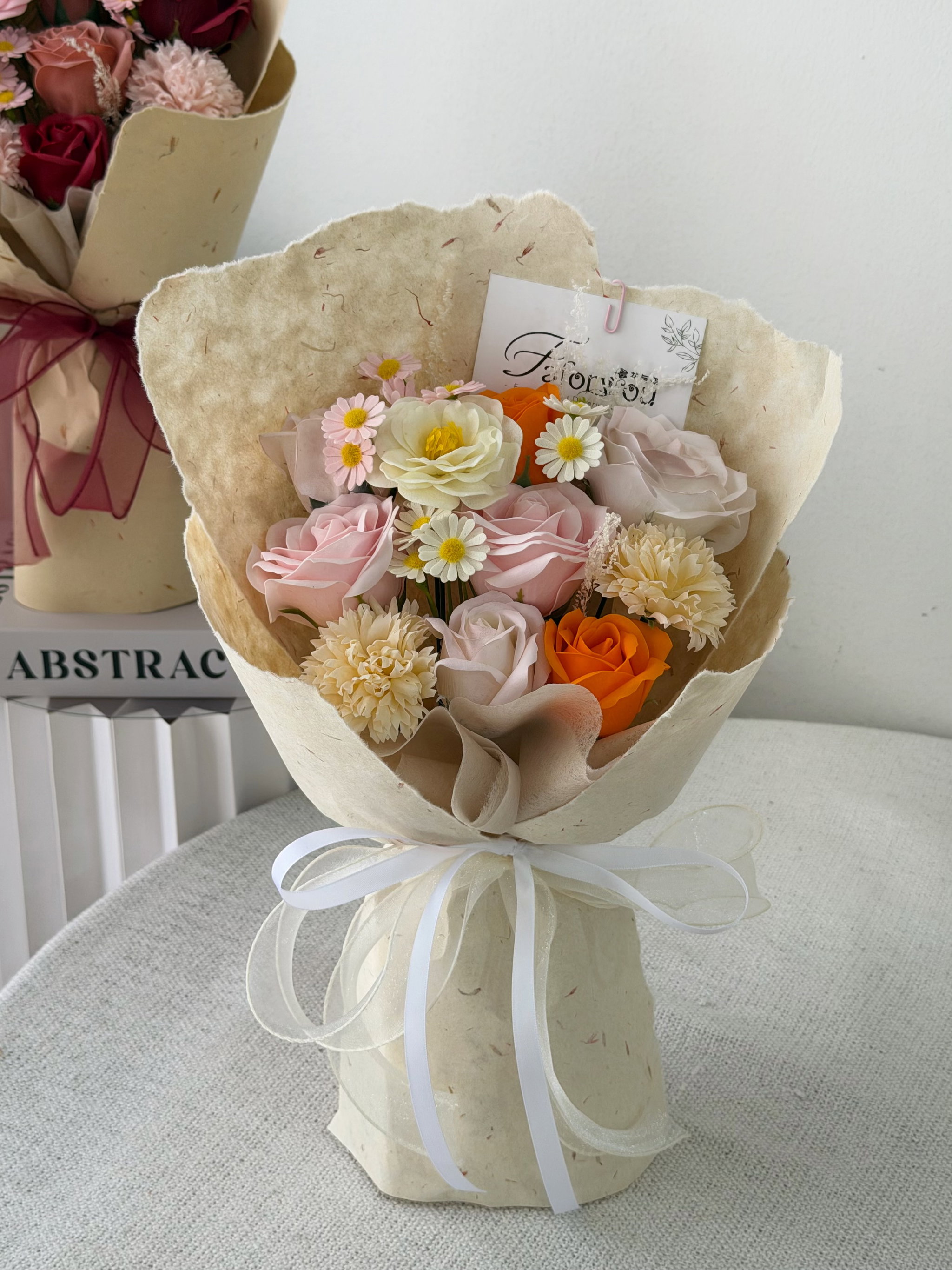 Champagne Orange Dong Ba Soap Flower Mixed Bouquet   _0