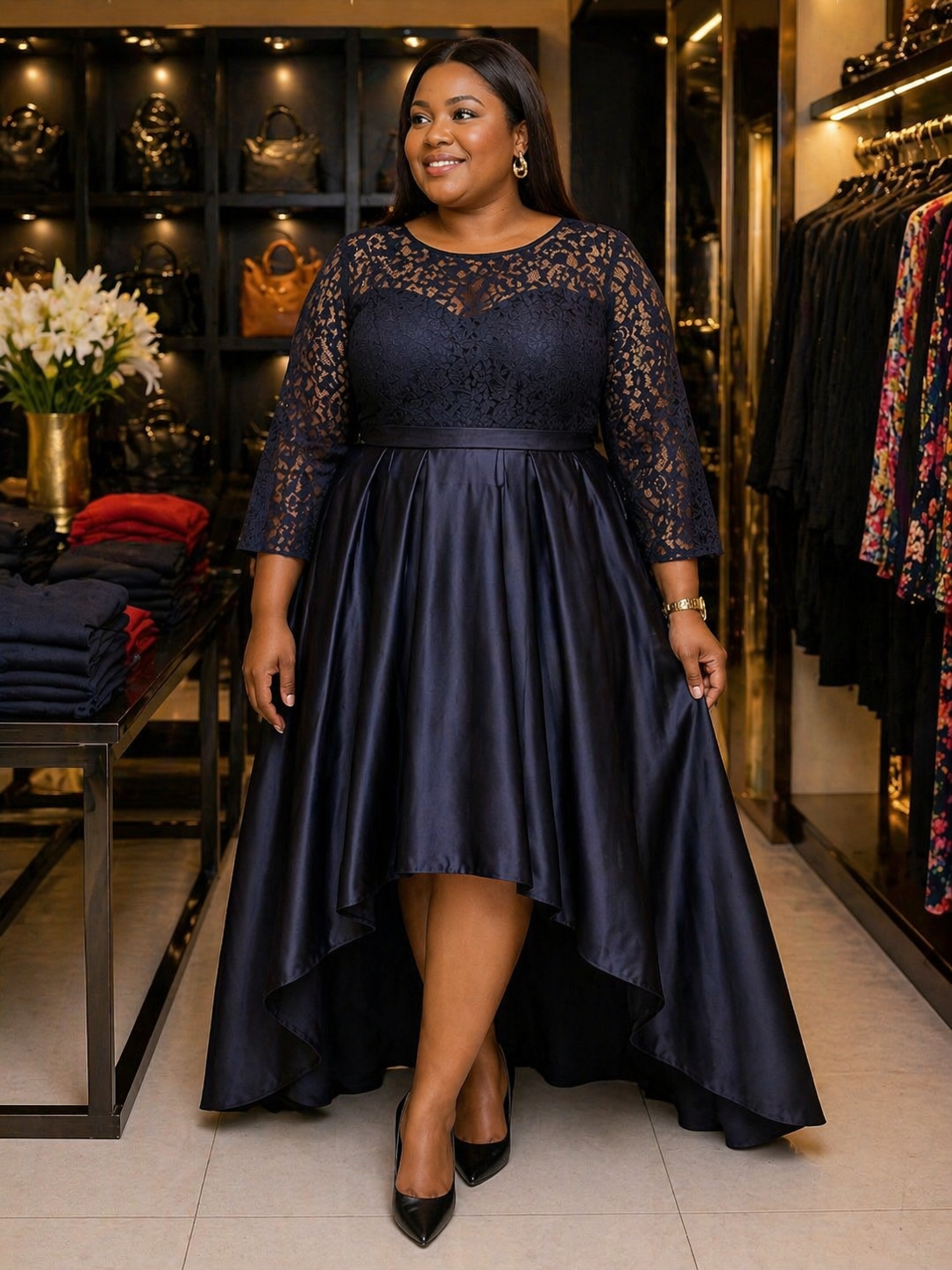 Luceez Hi-Low Dress Blue _0