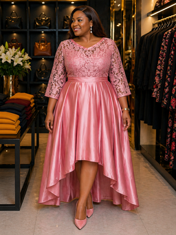 Luceez Hi-Low dress Peach 