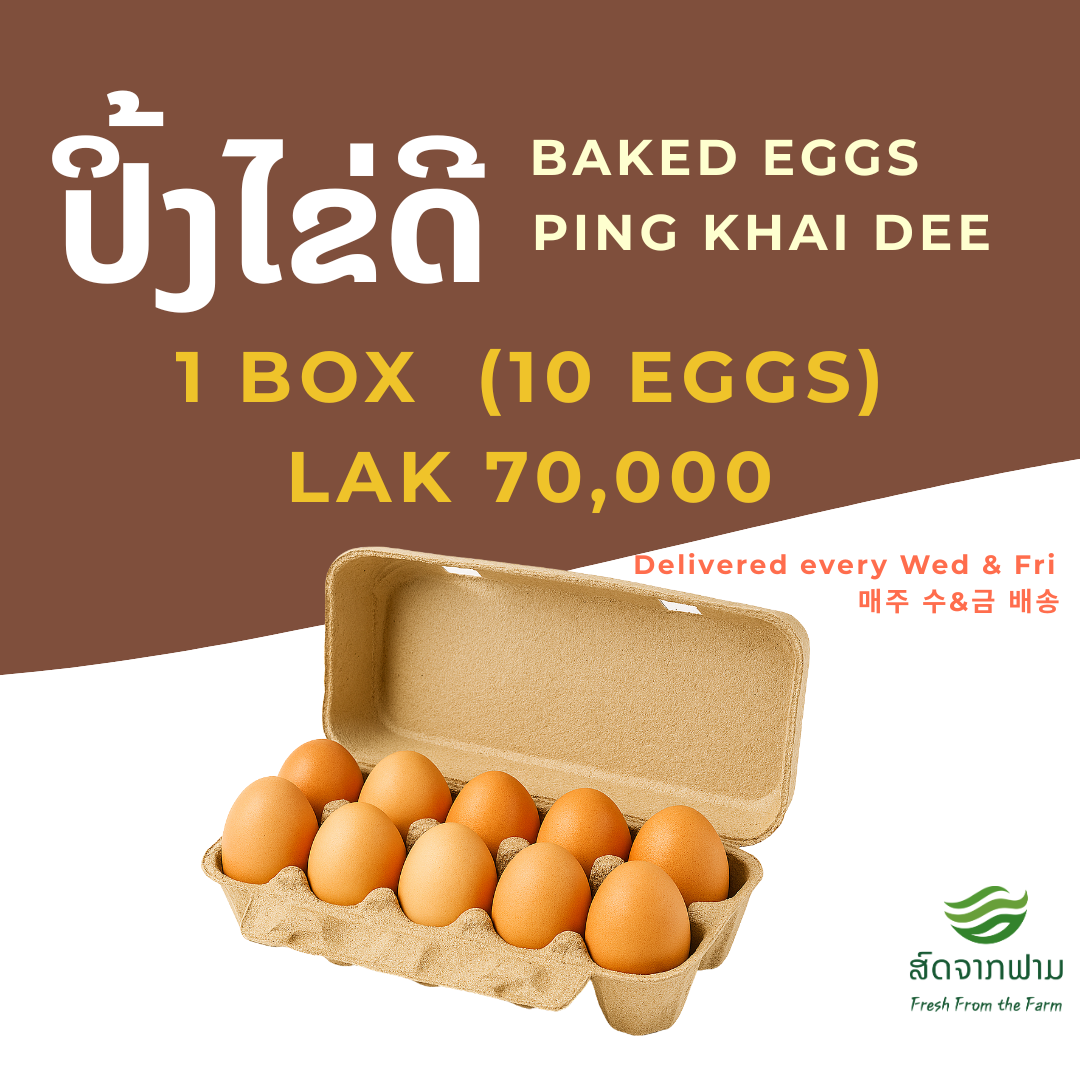 ປິ້ງໄຂ່ດີ - ແພັກ (10 ໜ່ວຍ), Khai Dee Baked Eggs- Pack (10 Eggs)