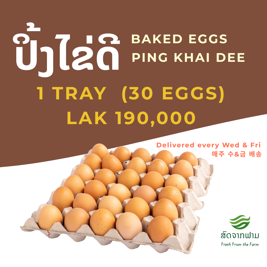 ປິ້ງໄຂ່ດີ – ແຕະ (30 ໜ່ວຍ), Khai Dee Baked Eggs - Tray (30 Eggs)_0