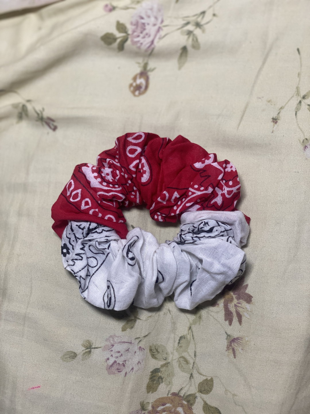 Two Colour Kerchief Scrunchie