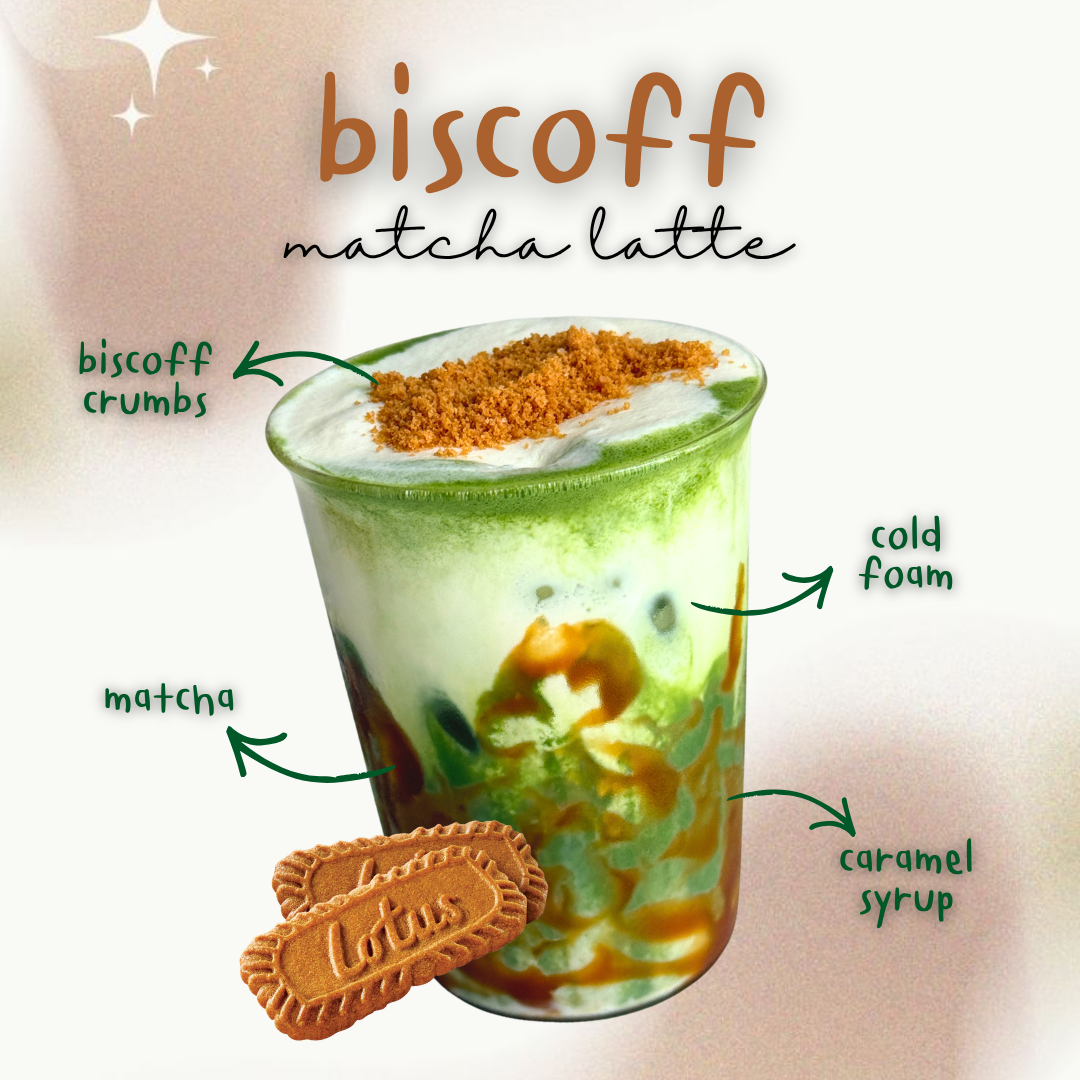 Iced Biscoff Matcha Latte