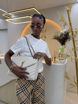 Bolsa Saint Laurent YSL loulou branca - grande 
