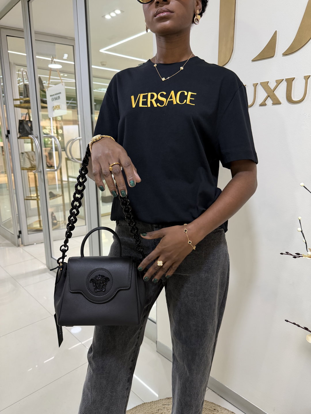 Bolsa Versace lá medusa all black
