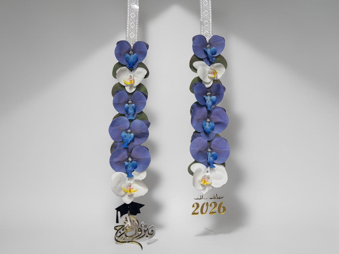 Graduation Necklace Blue Orchids