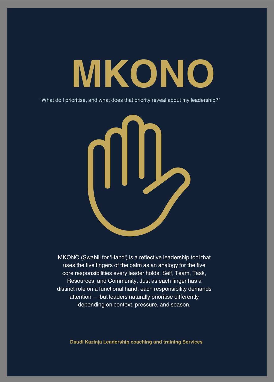 MKONO: Master the five leadership responsibilities 