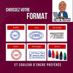 Cachet Tampon Automatique Rouge Noir