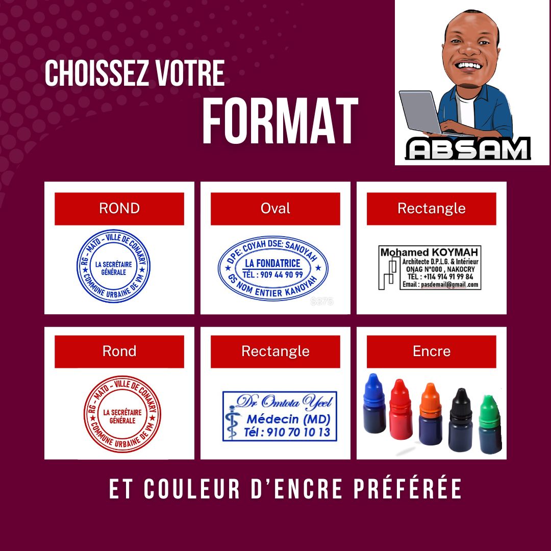 Cachet Tampon Automatique Rouge Noir_6