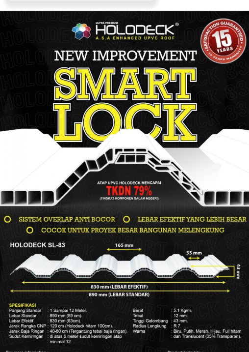 Atap Holodeck 830 12mm double layer upvc_2