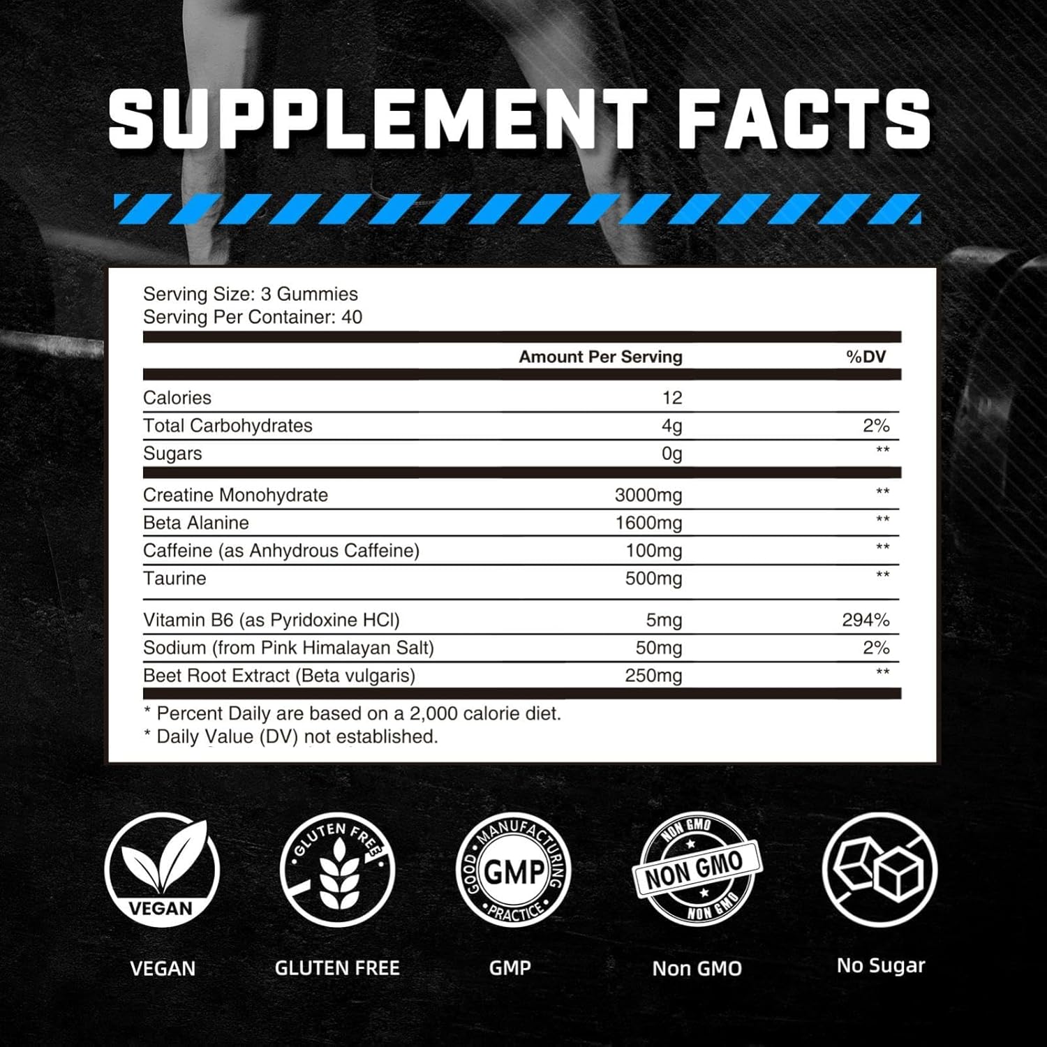 Creatine Gummies for Men & Women- Sugar-Free Vegan 120 GUMMIES_1
