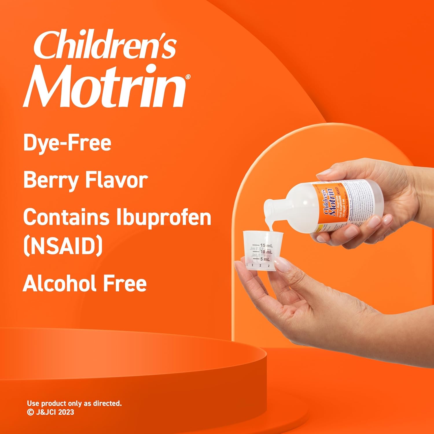 Children's Motrin - Ibuprofen Liquid Oral Suspension Dye-Free Berry, Kid’s Medicine for Fever & Pain Relief_3