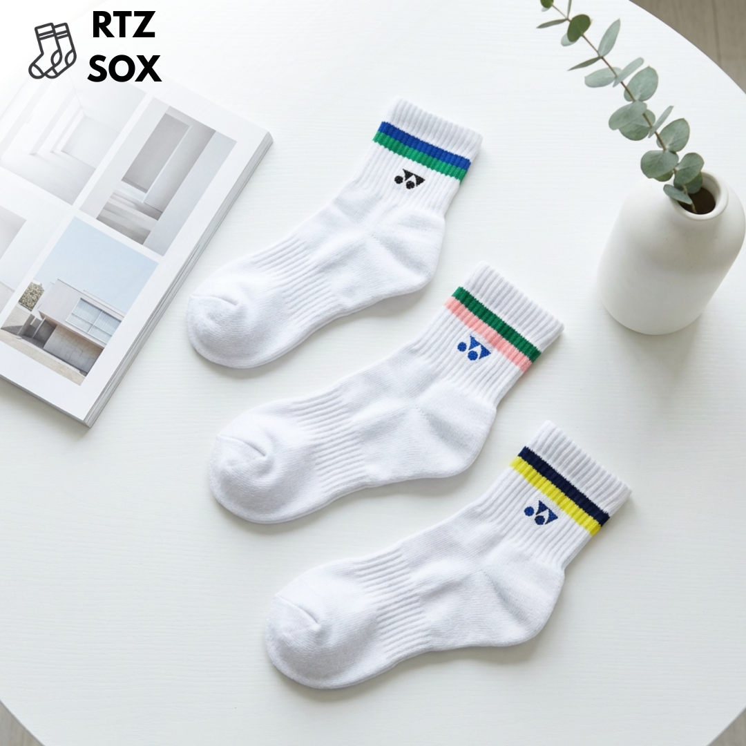 [10263] - 3 Pairs Unisex's Athletic Stripe High-Cut Socks - Sporty, Breathable & Everyday Comfort_10