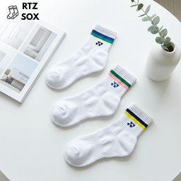 [10263] - 3 Pairs Unisex's Athletic Stripe High-Cut Socks - Sporty, Breathable & Everyday Comfort