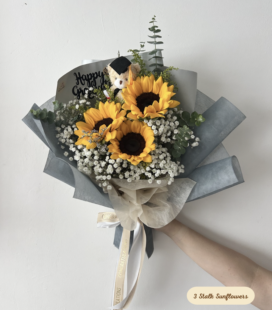 3 Stalk Sunflowers Bouquet_0
